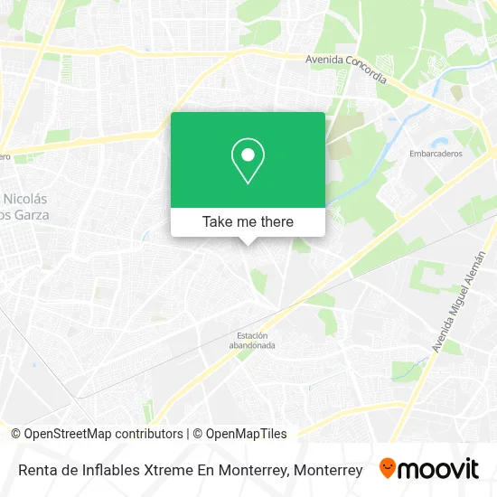 Renta de Inflables Xtreme En Monterrey map