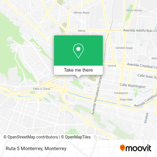 Ruta 5 Monterrey map