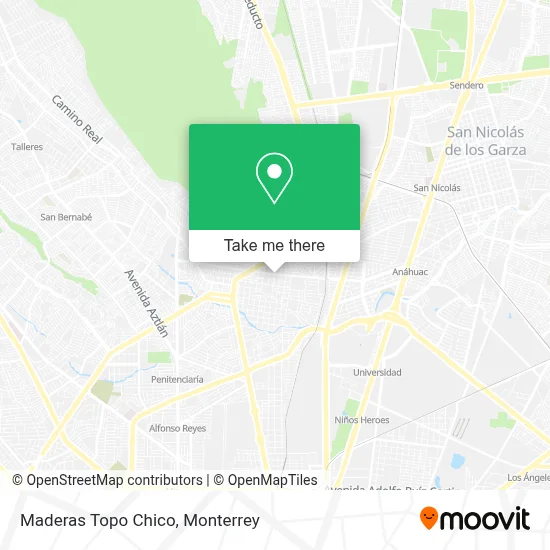 Maderas Topo Chico map