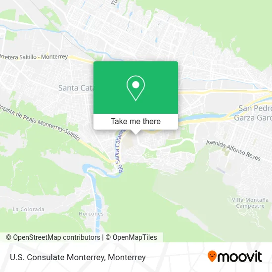 U.S. Consulate Monterrey map