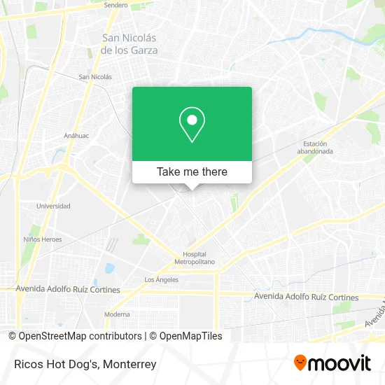Ricos Hot Dog's map