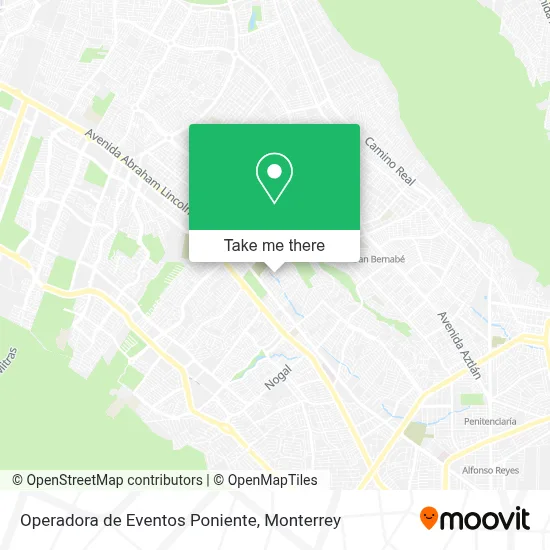 Operadora de Eventos Poniente map