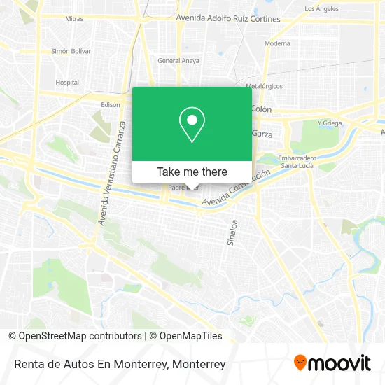 Renta de Autos En Monterrey map