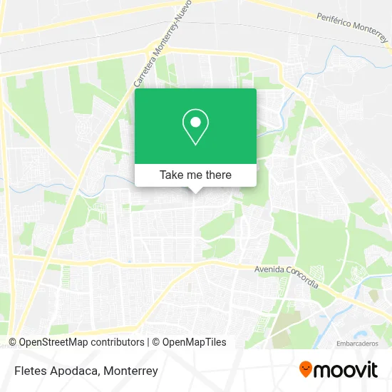 Fletes Apodaca map