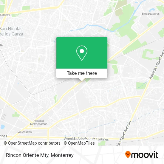 Rincon Oriente Mty map