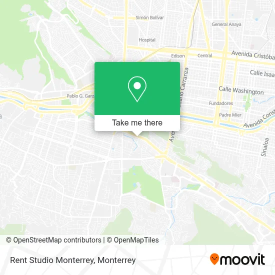 Rent Studio Monterrey map