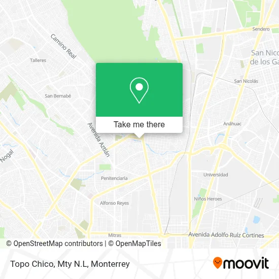 Topo Chico, Mty N.L map