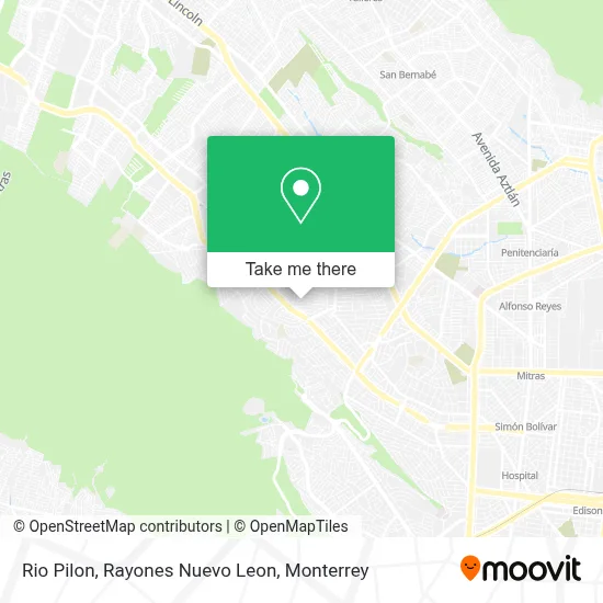 Rio Pilon, Rayones Nuevo Leon map