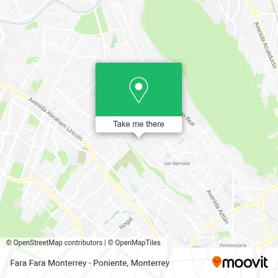 Fara Fara Monterrey - Poniente map