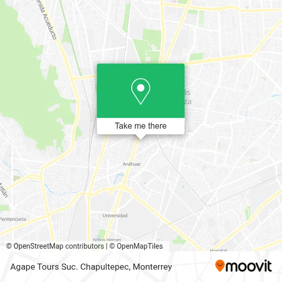 Agape Tours Suc. Chapultepec map