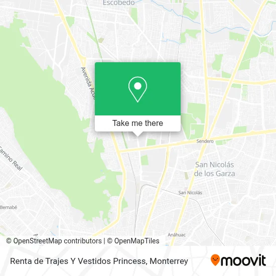 Renta de Trajes Y Vestidos Princess map