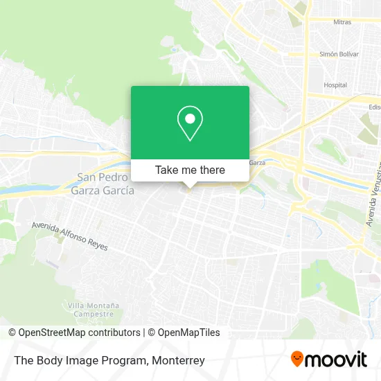 The Body Image Program map