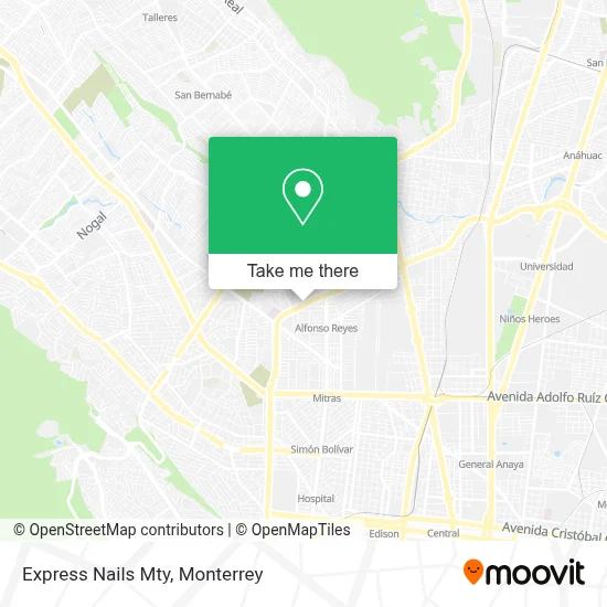 Express Nails Mty map