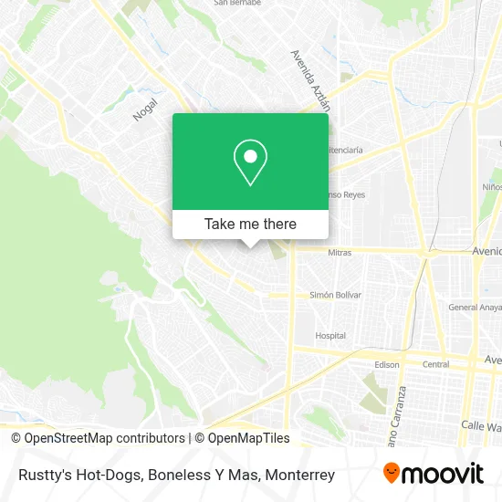 Rustty's  Hot-Dogs, Boneless Y Mas map