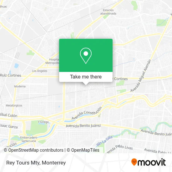 Rey Tours Mty map