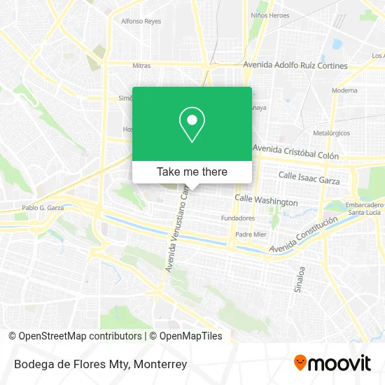 Bodega de Flores Mty map