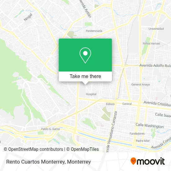 Rento Cuartos Monterrey map