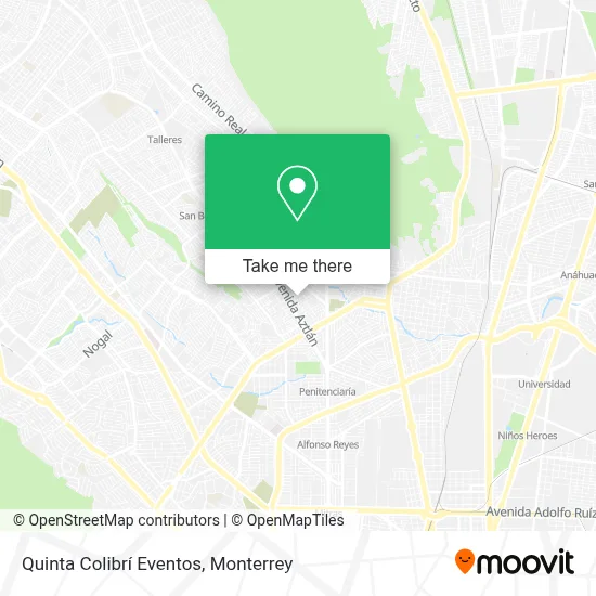 Quinta Colibrí Eventos map