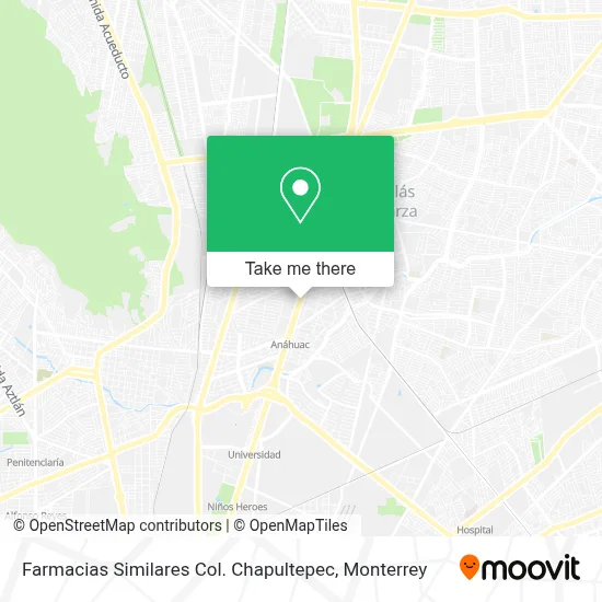 Farmacias Similares Col. Chapultepec map