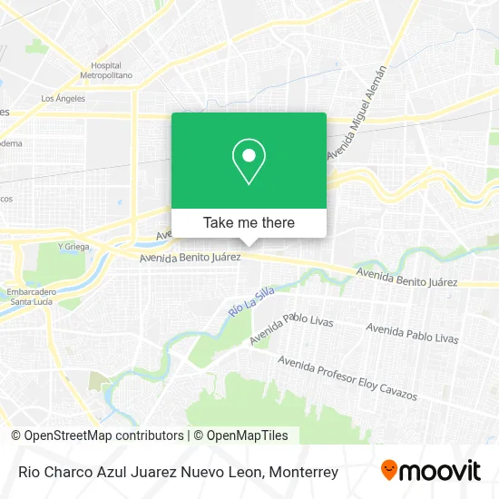 Rio Charco Azul Juarez Nuevo Leon map