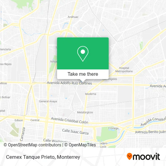 Cemex Tanque Prieto map