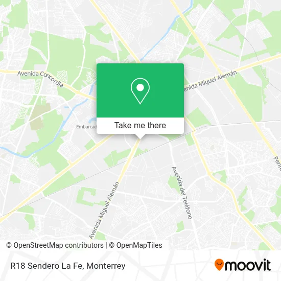 R18 Sendero La Fe map
