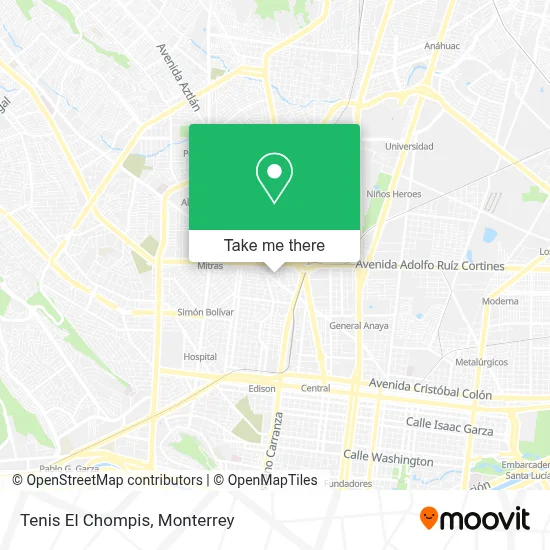 Tenis El Chompis map