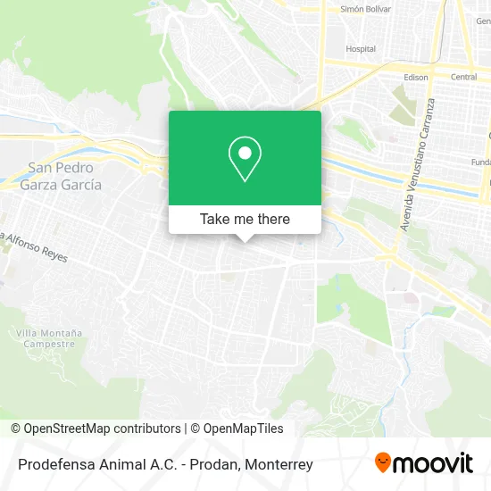 Prodefensa Animal A.C. - Prodan map