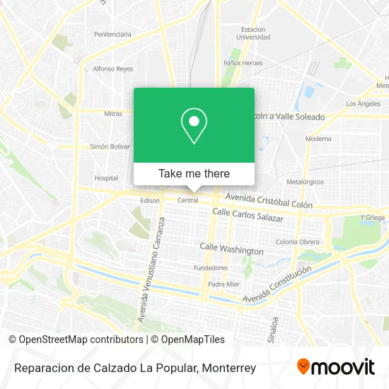 Mapa de Reparacion de Calzado La Popular