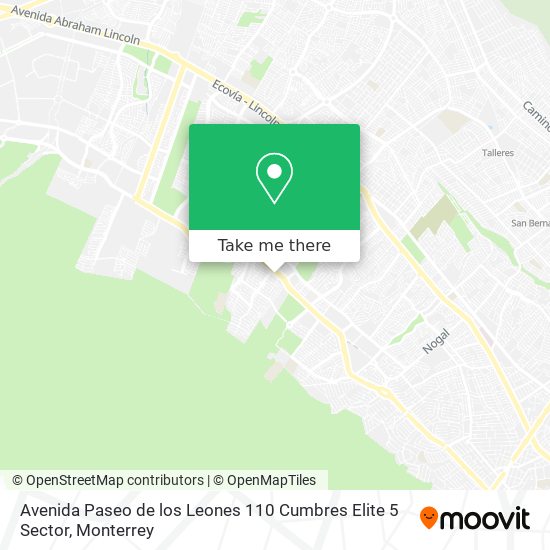 Avenida Paseo de los Leones 110 Cumbres Elite 5 Sector map