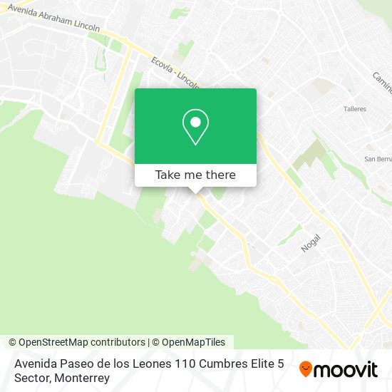 Mapa de Avenida Paseo de los Leones 110 Cumbres Elite 5 Sector