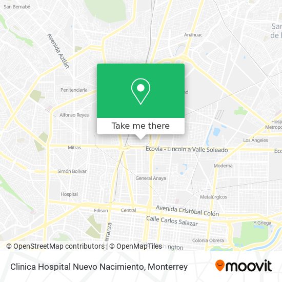 Clinica Hospital Nuevo Nacimiento map