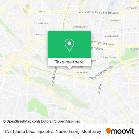 INE (Junta Local Ejecutiva Nuevo León) map