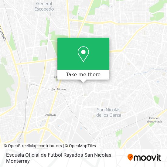 Mapa de Escuela Oficial de Futbol Rayados San Nicolas