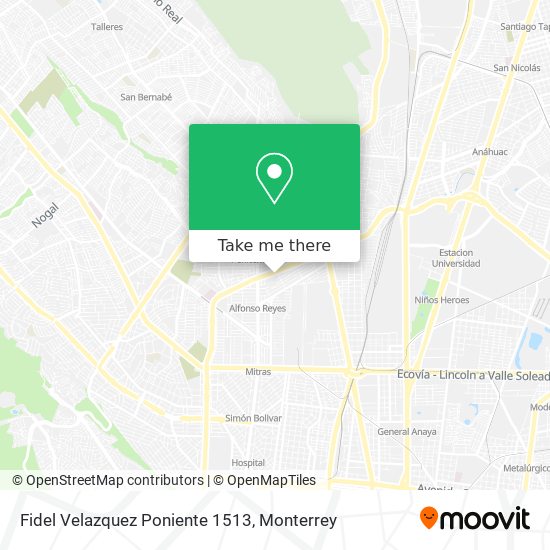 How to get to Fidel Velazquez Poniente 1513 in Monterrey by Bus or  Metrorrey?