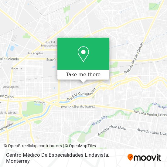 Mapa de Centro Médico De Especialidades Lindavista