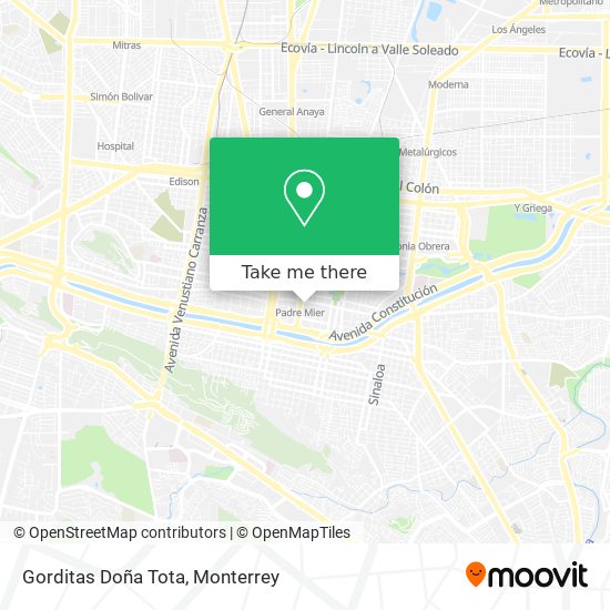 How to get to Gorditas Doña Tota in Monterrey by Bus or Metrorrey?