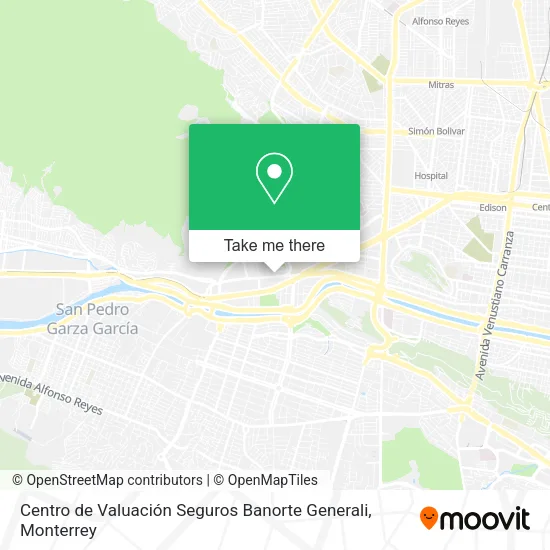 Mapa de Centro de Valuación Seguros Banorte Generali