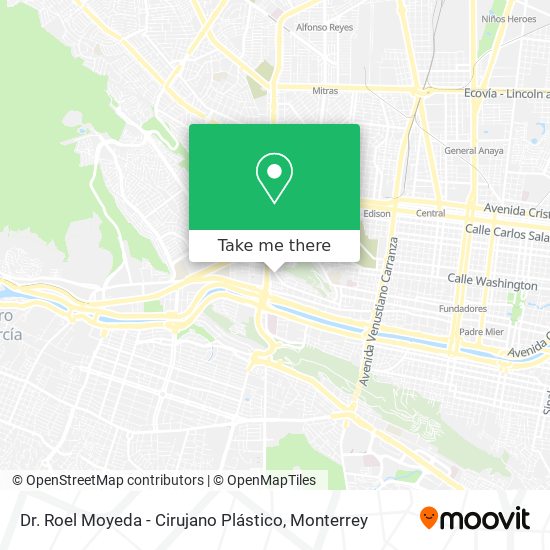 Mapa de Dr. Roel Moyeda - Cirujano Plástico