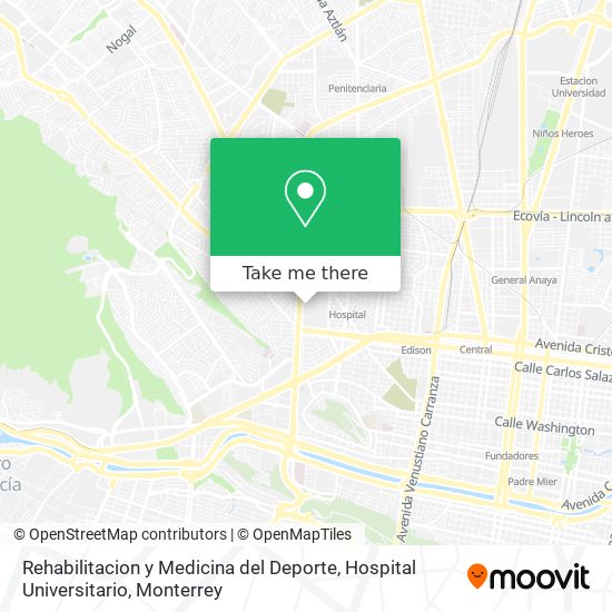 Rehabilitacion y Medicina del Deporte, Hospital Universitario map