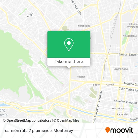 camión ruta 2 pipirisnice map