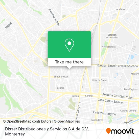 Mapa de Disser Distribuciones y Servicios S.A de C.V.