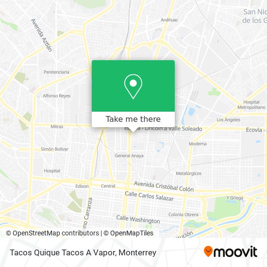 Tacos Quique Tacos A Vapor map