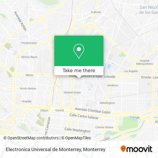 Electronica Universal de Monterrey map