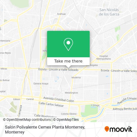 Salón Polivalente Cemex Planta Monterrey map