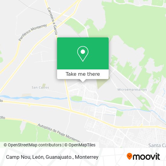 Mapa de Camp Nou, León, Guanajuato.