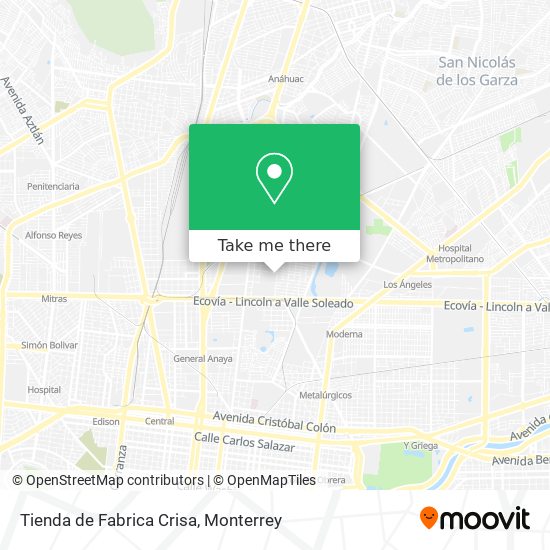 Mapa de Tienda de Fabrica Crisa
