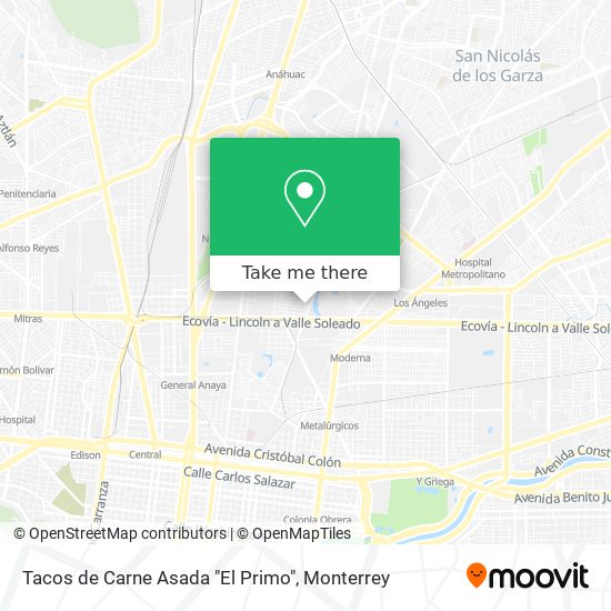 Mapa de Tacos de Carne Asada "El Primo"