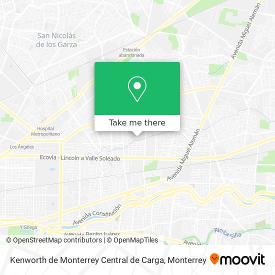 Mapa de Kenworth de Monterrey Central de Carga