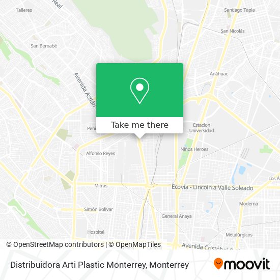 Mapa de Distribuidora Arti Plastic Monterrey